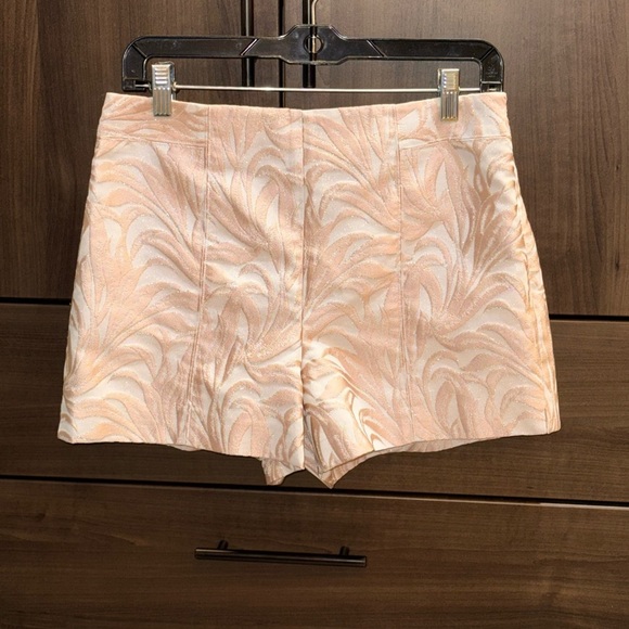 Intermix Lydia Lurex Pink Metallic Jacquard Leaf Side Zip Short - Picture 14 of 14